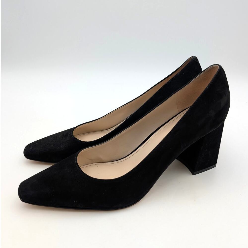 Marc Fisher Varla Block Heel Pump Women's Pointed Toe Black Size US10M EU40